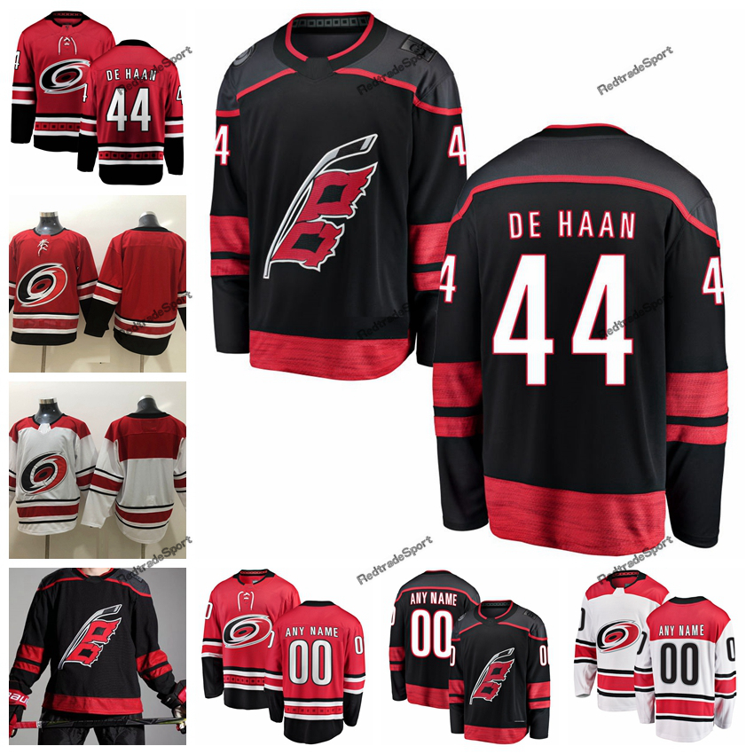 

2019 Mens Carolina Hurricanes De Haan Hockey Jerseys Cheap New Black #44 de Haan Stitched Jerseys Customize Name, Custom red