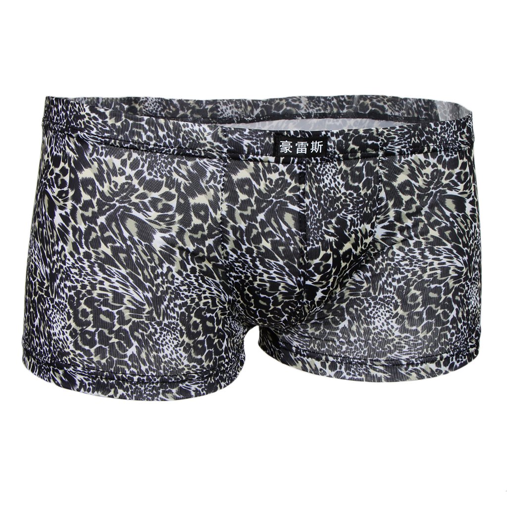 

Men's Boxer Briefs Low Rise Leopard Pattern Underwear Man Shorts Underpants