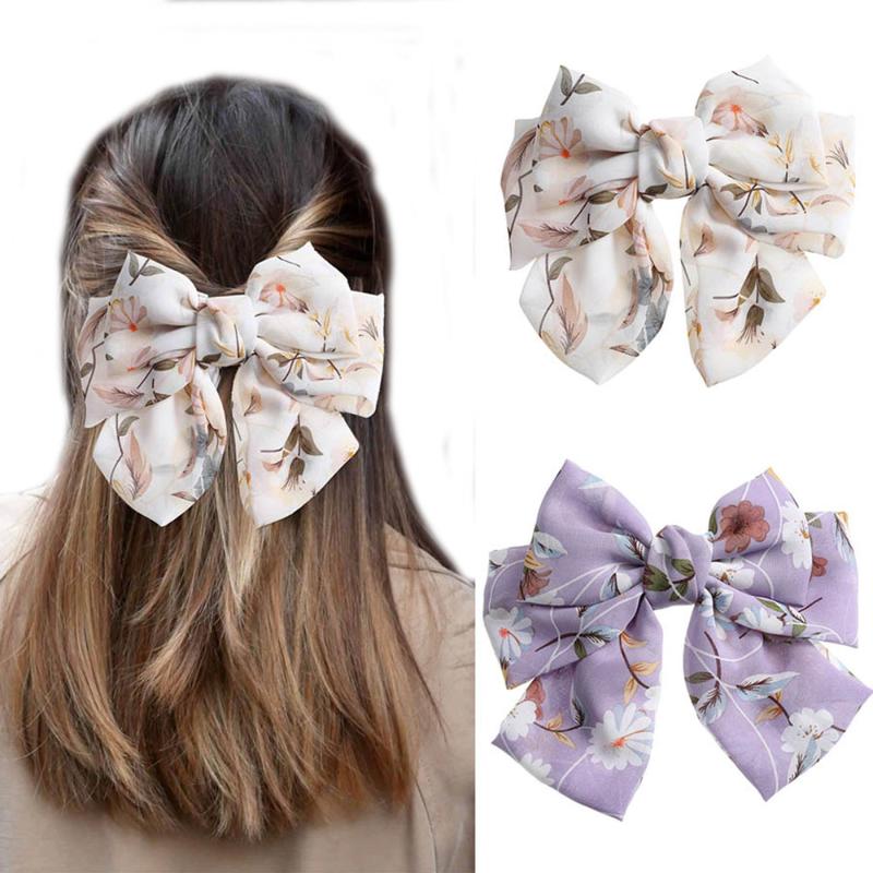 

Haimeikang Satin Bowknot Hairpins Layer Butterfly Bow Hairpin Women Hair Accessories Fashion Elegant Barrettes Spring Clip