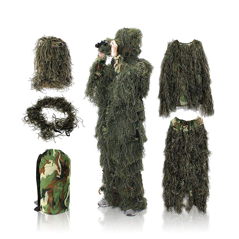 

Guangzhou Jungle Camo Outdoor Battleground Camouflage Clothing CS Hunting Bird Invisible Desert Filament Camouflage Sniper Cloth, 1 set