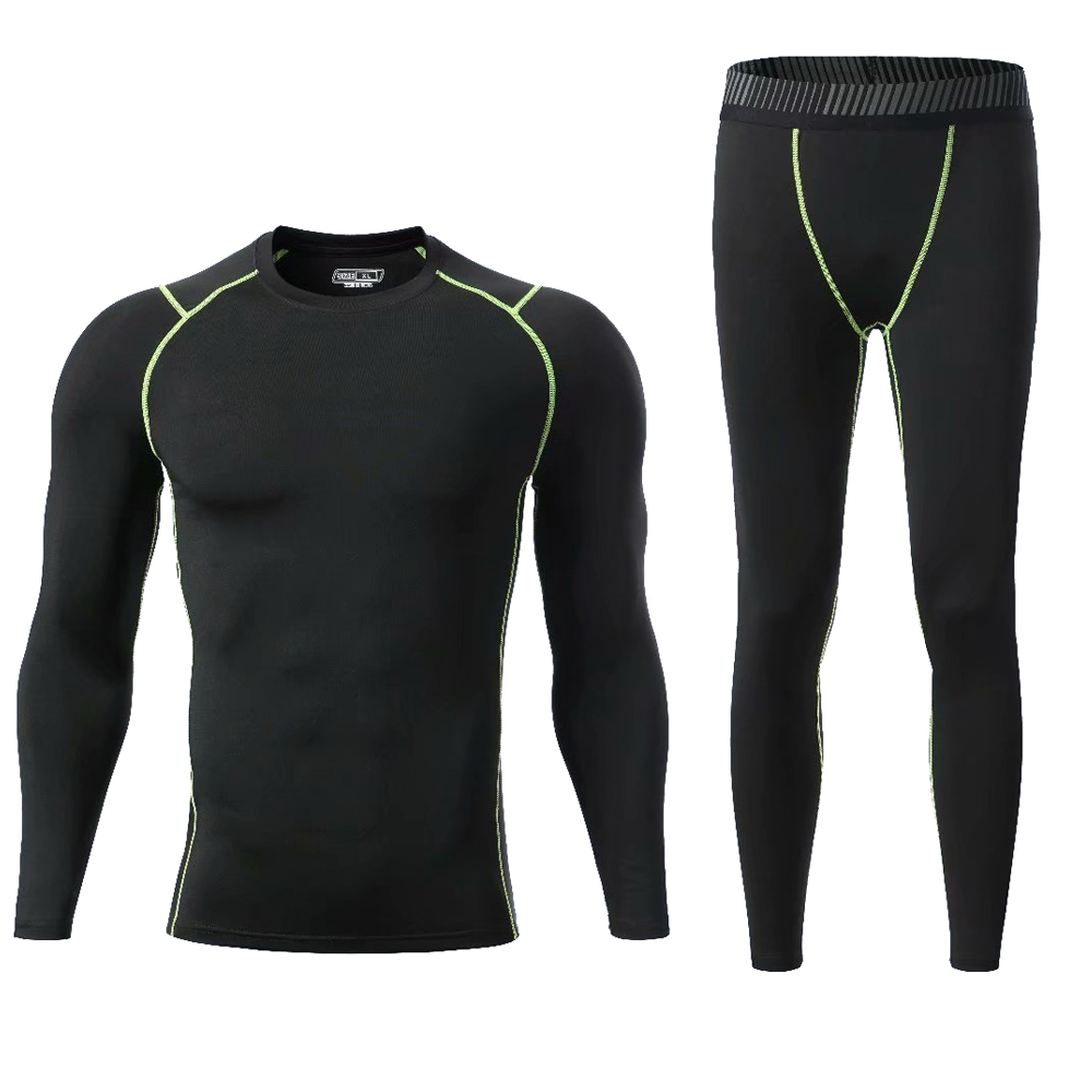 

High Quality Compression Men' Sport Suits Quick Dry Running sets Clothes Sports Joggers Training Gym Fitness Tracksuits Running, Black