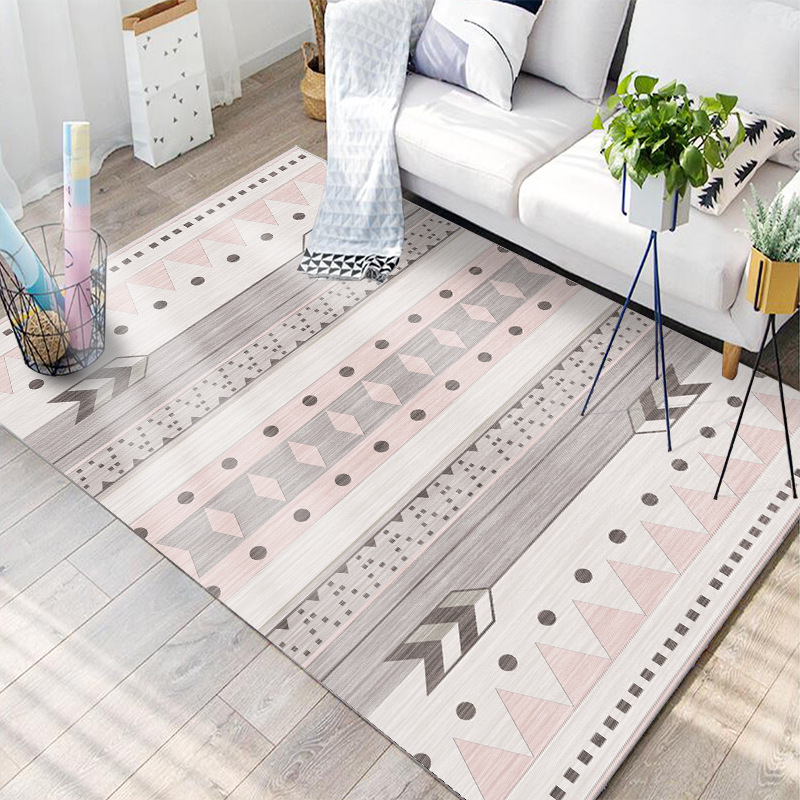 

Carpets for Home Living Room/Bedroom/Kitchen Mats Rectangle Carpet Crystal Velvet Geometric Style Non-slip Rug, Hc-14