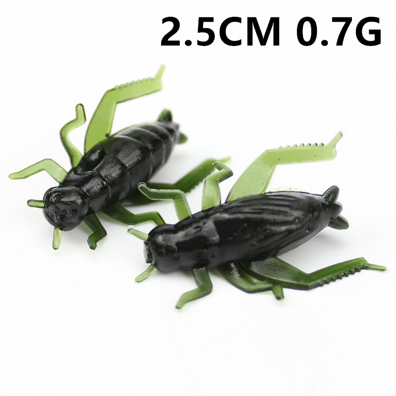 

50pcs 2.5cm 0.7g Simulation Cricket Silicone Fishing Lure Soft Baits & Lures Fishing Tackle C-026