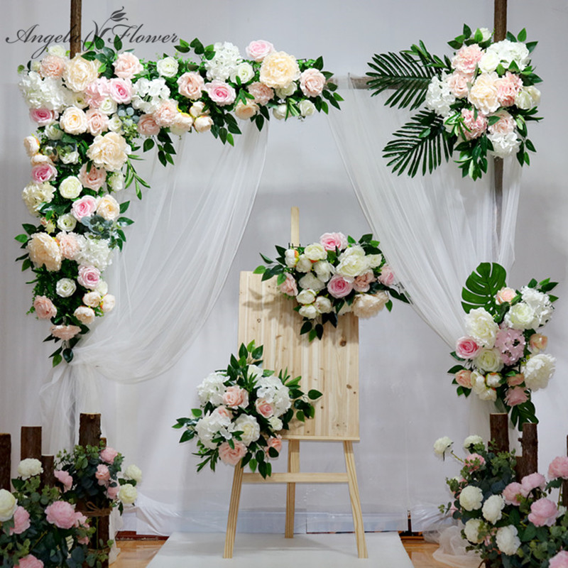 

Variety styles customize wedding arch backdrop decor artificial flower wall road lead ball decor flower bouquet silk flore row, 29