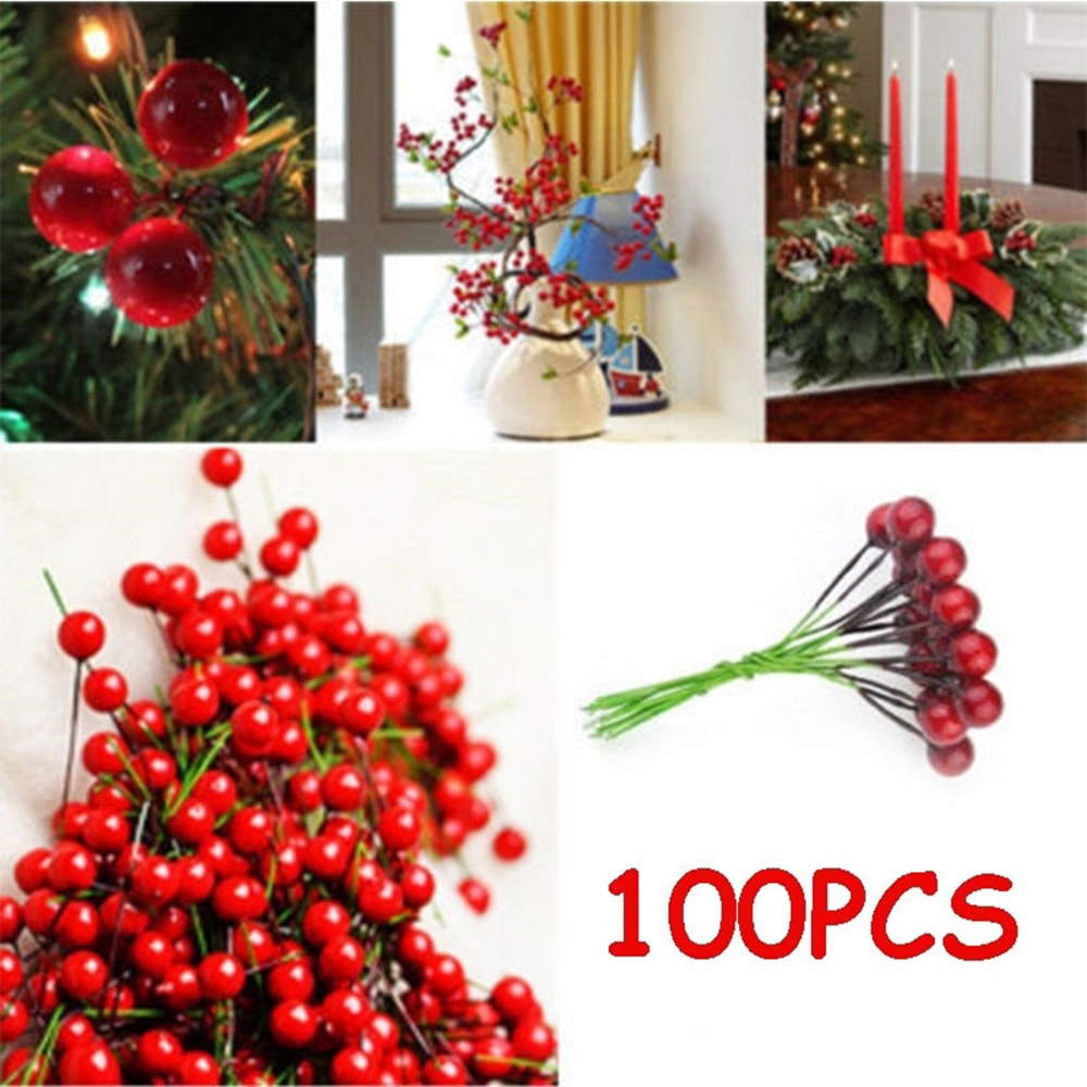 

Beautiful Fake Fruit Decor Dried Flowers Foam Ball DIY Artificial Artificial Berry Decortive Christmas Decor Party Wedding