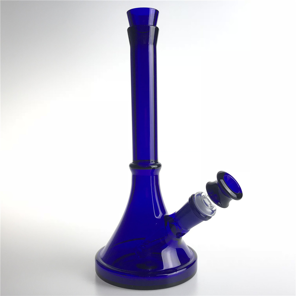 

Blue Glass Bong - 9.5 Height, 14mm Female to 18mm Male Downstem, Recycler Beaker with Bowl