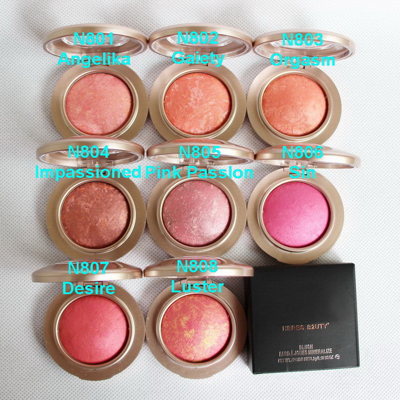 

HERES B2UTY Maquiagem Blush Shimmer and Matte Baked Mineralize Powder Blush Palette From Nature Makeup Bronzer Blush, Mixed color