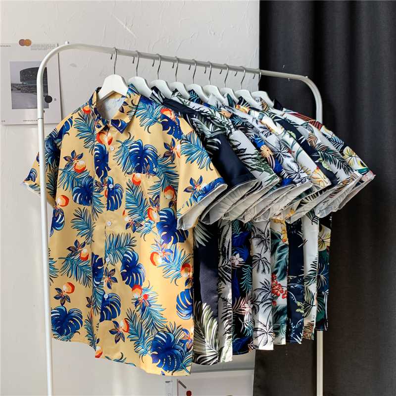 

2020 Summer Mens Shirts Hawaii Tropical Fashion Sandy beach Sports Men's Shirts Hip Hop Trend Street attire Casual Mens, Tropical flowers c58
