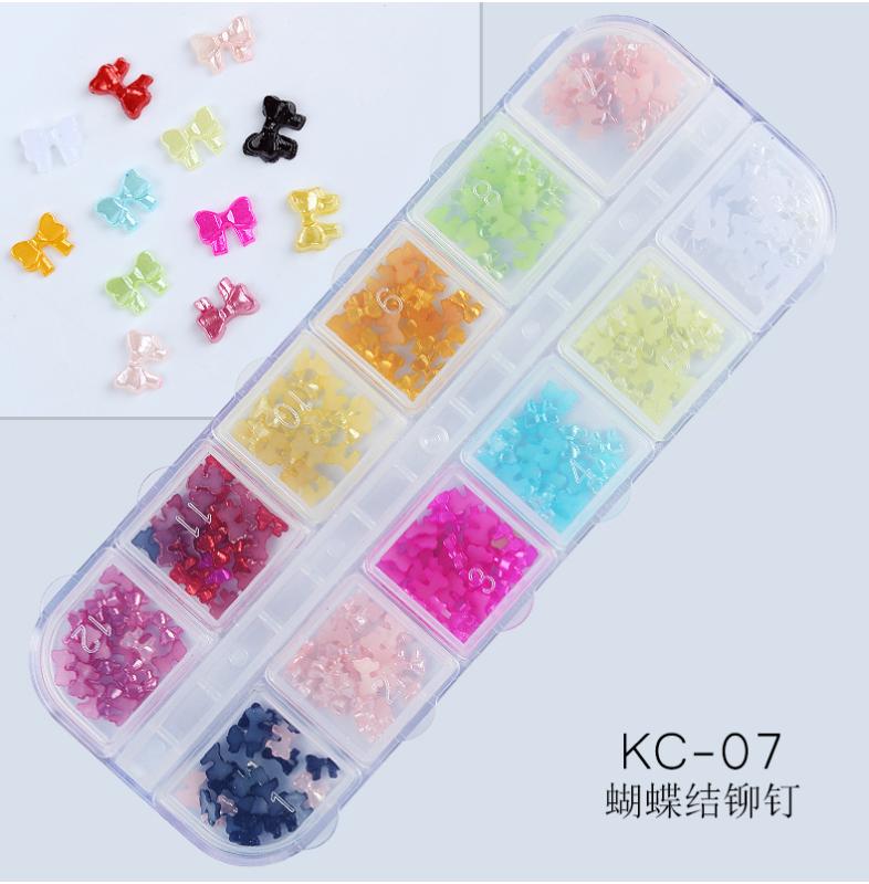 

1 Box 12 Colors Nail Riveting Nail Ornament Crystal Flash Full Set Stick-on Crystals Phototherapy Oil Glue Flower Bow