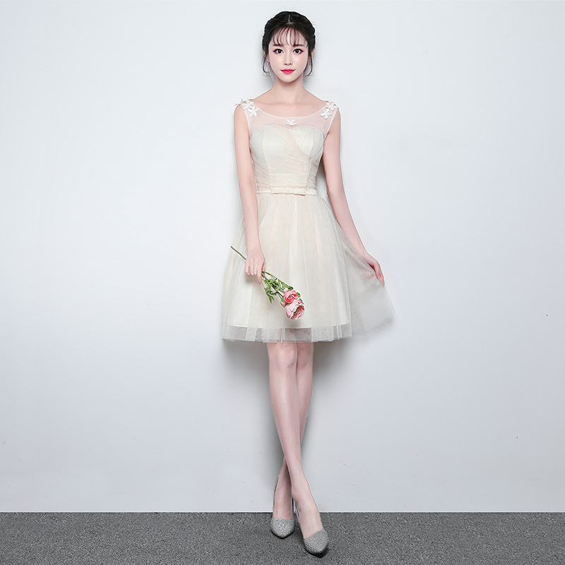 1803 champagne short dress