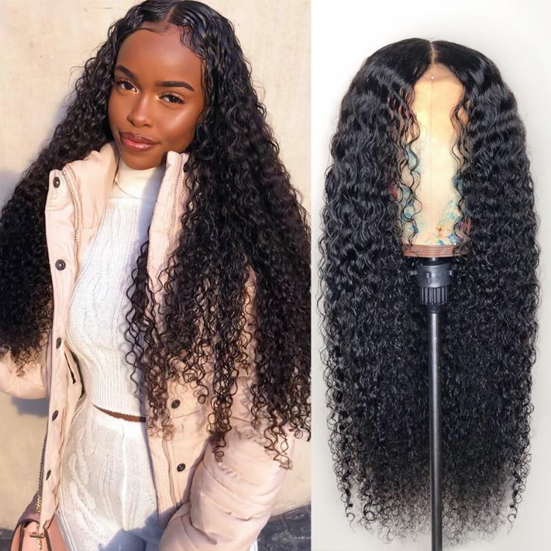 

Mongolian Lace Front Human Hair Wigs For Black Women 13*4 Curly Human Hair Wigs Lace Front Wig Pre Plucked With Baby, As pic
