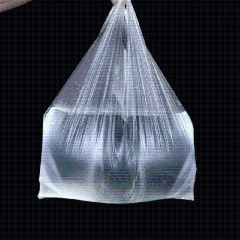 

New 100PCS Transparent Bags Supermarket Plastic Bags With Handle Shopping Bag Packaging 15-26cm/20-30cm/24-37cm/28-48cm