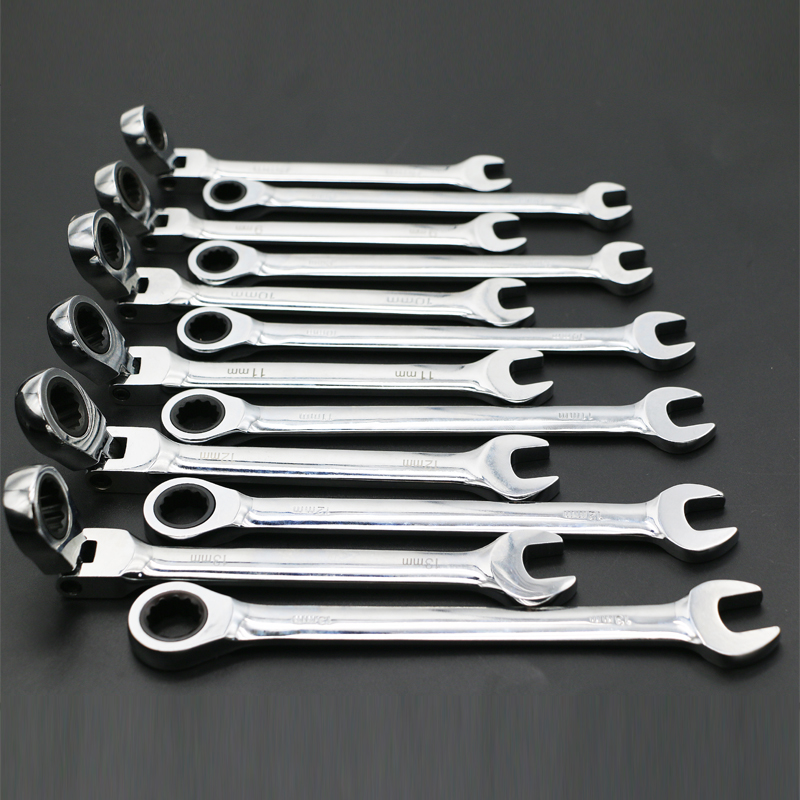 

Yalku Wrench Set Hand Tool Set Spanner 6PCS Fixed Head Or Movable Head Ratchet Wrench 8-13mm Abrasion Performance