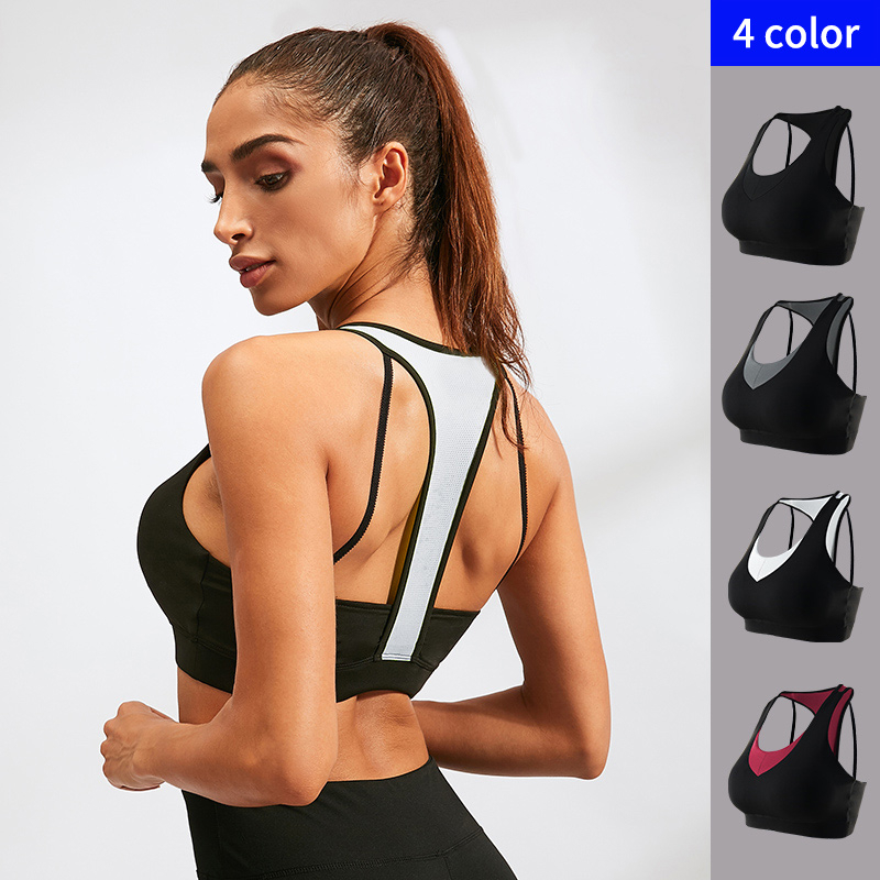 

Sexy Sports Bra Top For Fitness Women Push Up -Proof Yoga Running Gym Femme Active Wear Padded Underwear Crop Tops Female, Pure black
