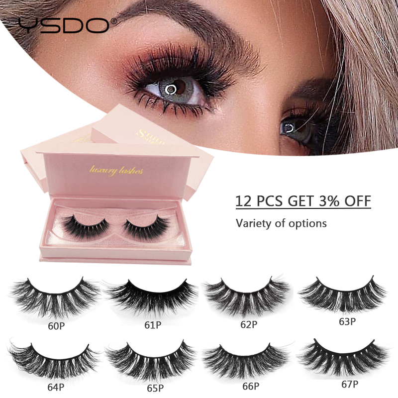 

YSDO 1 box eyelashes natural long false lashes hand made mink eyelashes strip 3d faux mink lashes long cilios maquiage