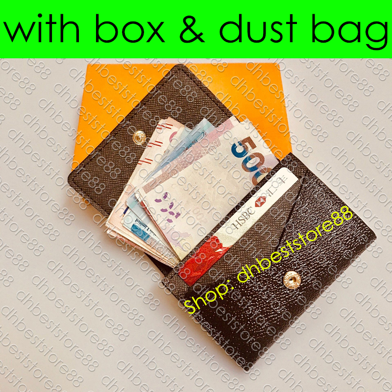 

M63801 ENVELOPPE CARTE DE VISITE Multicartes Designer Fashion Unisex Business Credit Card Ticket Holder Case Luxury Pocket Organizer Wallet, Brown with flowers