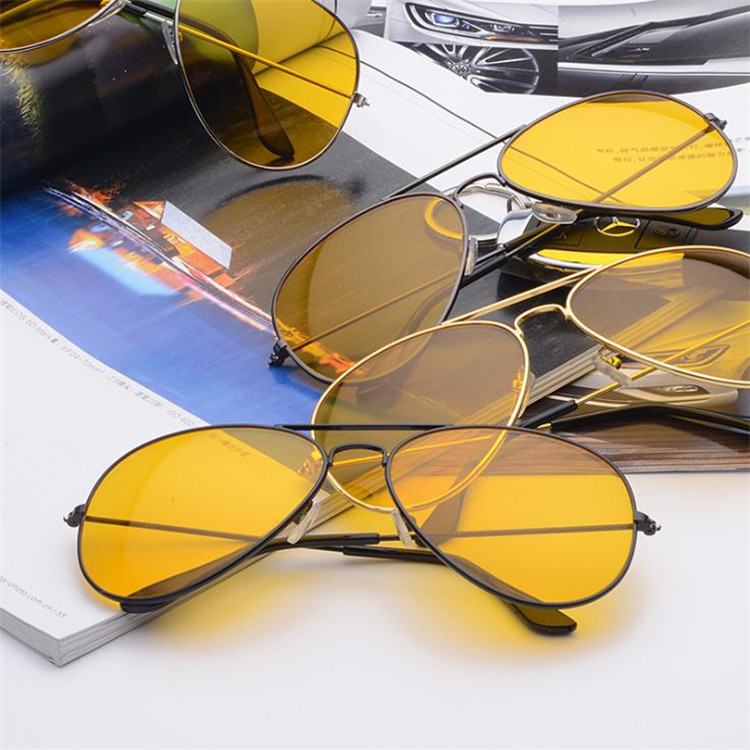 

Fashion Unisex Night Glasses Retro Alloy Frame Sunglasses Goggles Anti-UV Spectacle Eyeglasses Driving Mirror A++, White;black