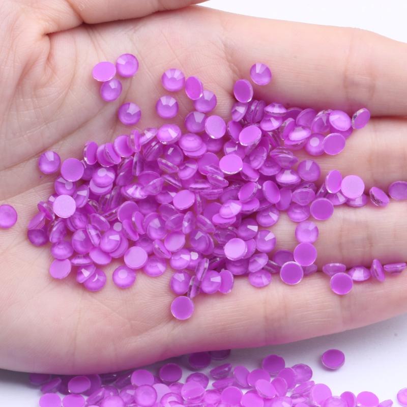

Luminous Rhinestones ss6-ss30 Glitter Glass Gem 3D Charm Flatback Strass Fluorescence Purple Color Nail Art Decorations