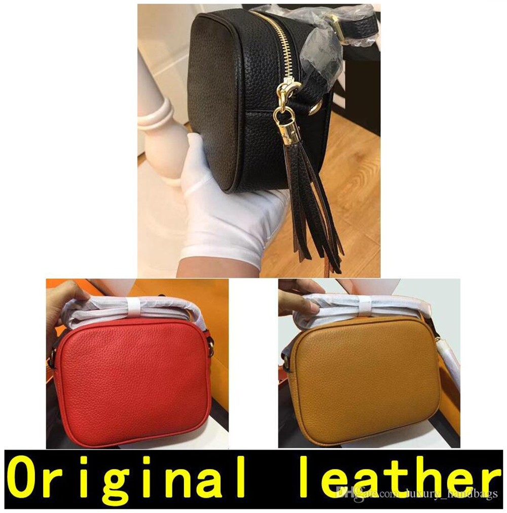 

High quality Soho disco bag handbag messenger bag fashion original cowhide leather shoulder bag classic wallet with box, Red