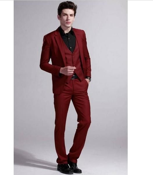

Lastest Coat Designs Burgundy Men Wedding Suits Slim Fit Skinny 3 Pieces Blazer Custom Groom Suit Prom Tuxedo Terno Masculino, Black