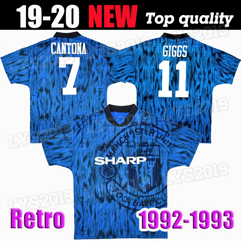 

1992 1993 Man Retro Version MAN vintage classic Soccer Jerseys 92 93 UTD Football Shirts United Hughes Cantona Giggs Brian McClair Paul Ince