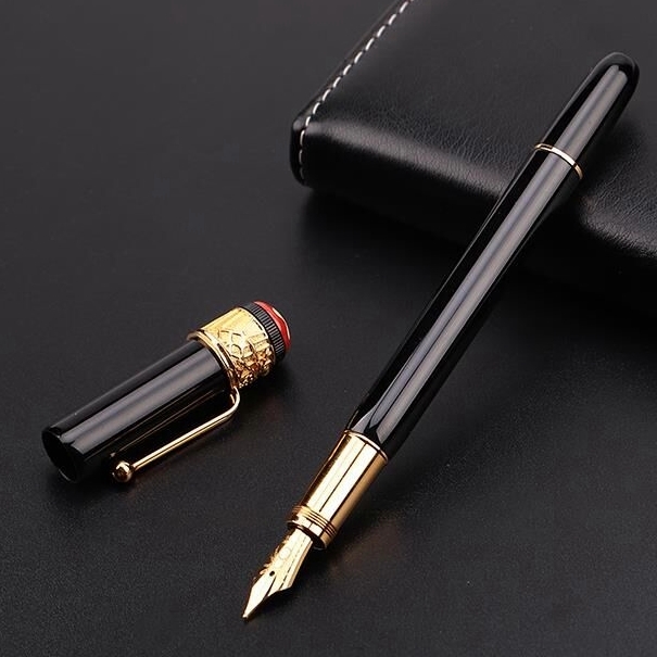 Fibra de Carbono Punto Bola Pluma Oficina Estudiante Material Roller Señal Negro