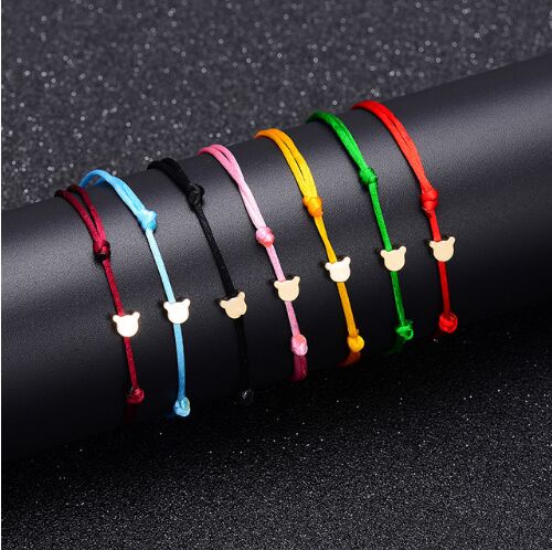 

Lucky Golden Lovely Minimal Cat Red String Bracelet For Women Men Kids Adjustable Rope Braided Bracelet Mom Daughter Couple Gift, Golden;silver