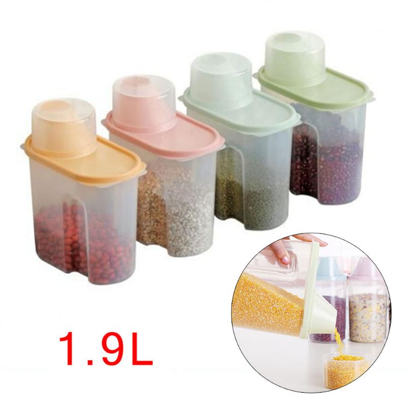 

Large Capacity Airtight Dry Container Durable Cereal Storage Box 1.9L Kitchen Cocina Organization