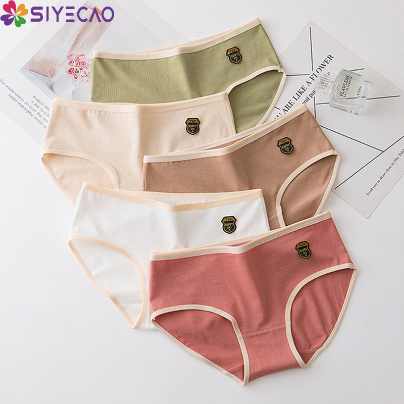 

Women's Underpants Soft Cotton Panties Girls Solid Color Briefs Panty Mid-rise Breathable Sexy Lingerie Female Underwear -XXL, A green