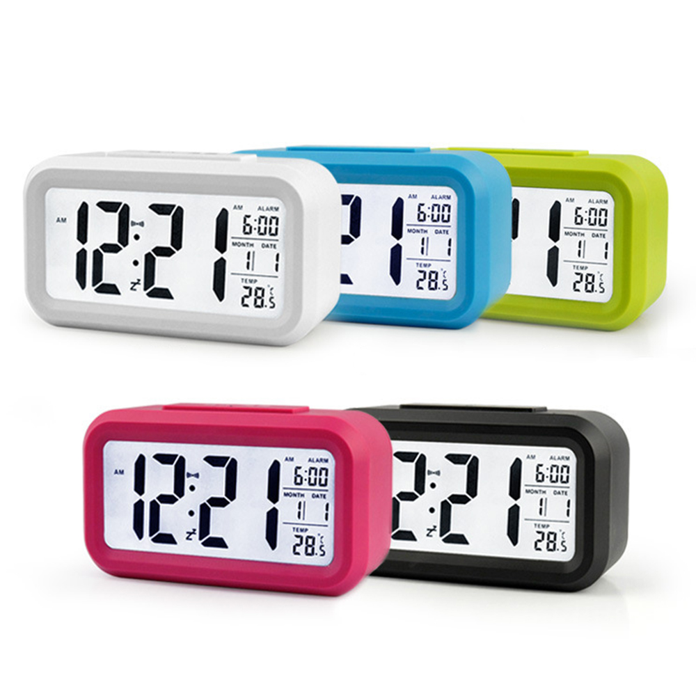 

Smart Clock Temperature Lazy Sleepy LED Alarm Clock Display With Calendar Table Snooze Electronic Desktop Digital Clocks