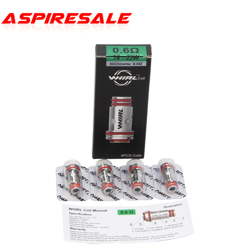 

Authentic Uwell Whirl Coil 0.6ohm 1.8ohm Nichrome Replacement Core Heads For Uwell Whirl 20 & 22 Kit