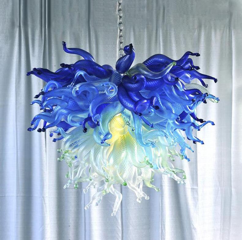 Indian Lamps Chandeliers Lighting Modern Crystal Chandelier Restaurant Led Hand Blown Glass Pendant Lights for Living Room-image-501888799