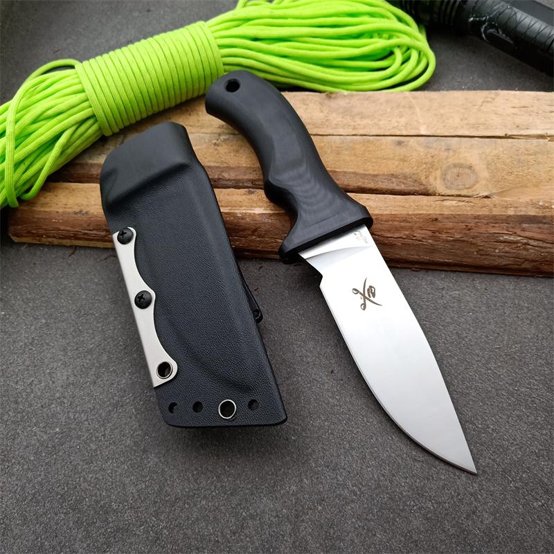

Mad Dog straight knife ATS-34 alloy stainless steel fixed blade G10 composite material handle K sheath with grinding blade survival knives