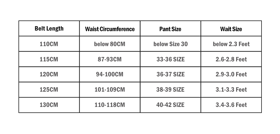 Buckle Jeans Size Chart
