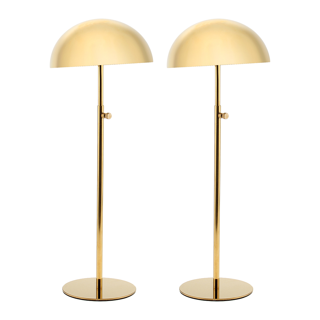 

2pcs adjustable metal hat cap holder stand display drying storage rack gold