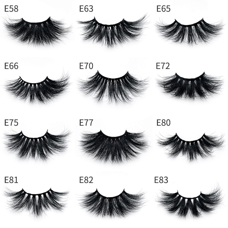 

25 mm eyelashes MINK false eyelashes European and American new e series 3D mink false 3D