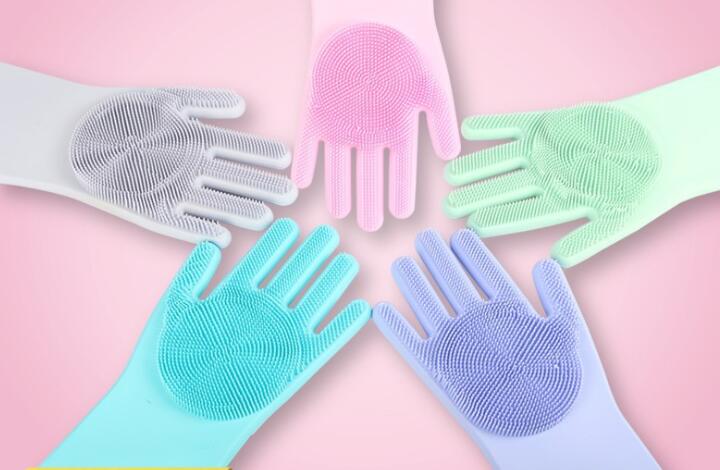 

Dishwashing Cleaning Gloves Magic Silicone Rubber Dish Washing Glove for Household Scrubber Kitchen Clean Tool Scrub