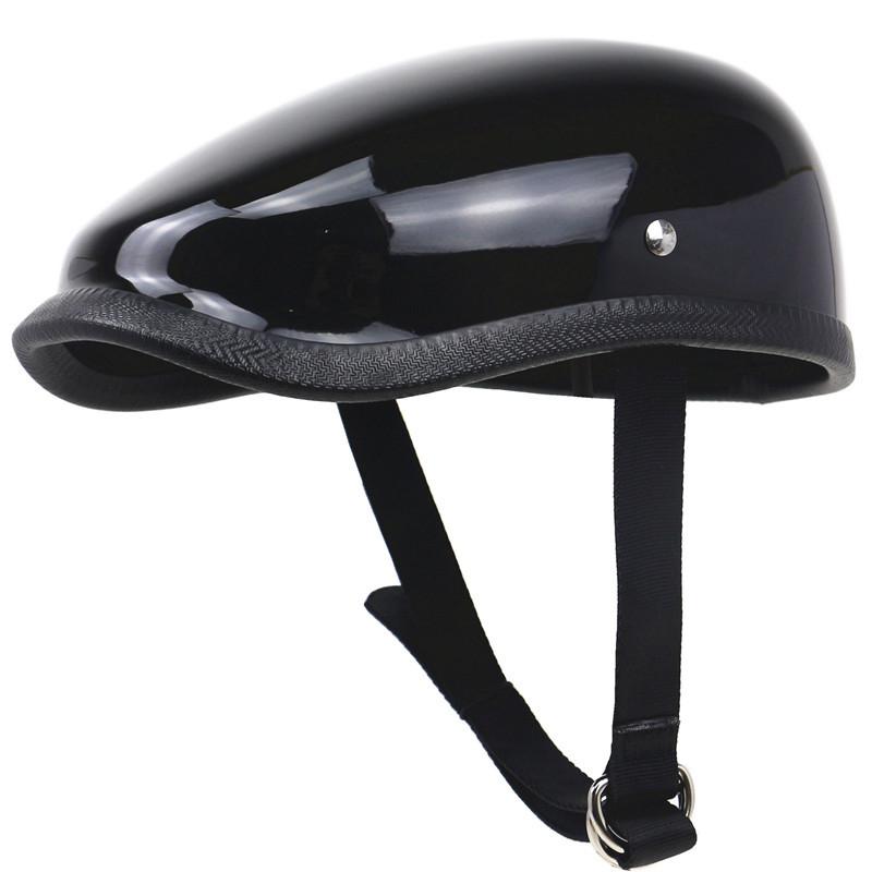 

None Retro Motorcycle Helmet Light Weight Fiberglass Motor Helmet, Black xl