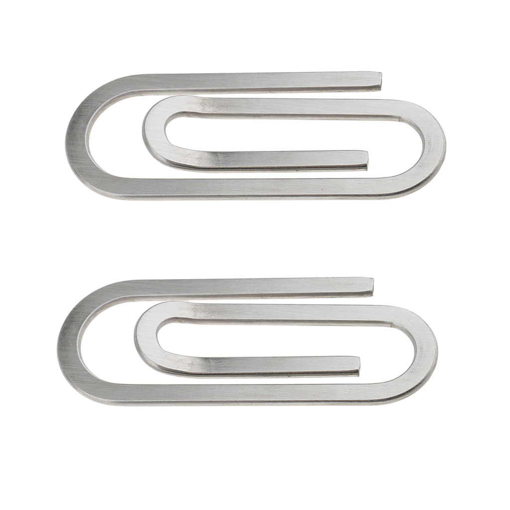 

2pc Metal Paper Clips Metal Steel Stationery Paper School Office Money Clip