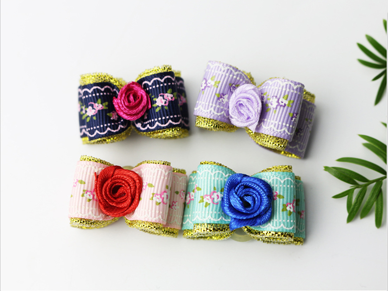 

1 PCS Handmade Pet Puppy Dog Cat Hairpin Hair Bows Dog Hair Clips Pet Dog Grooming Accessories Random Color Pet Hair Accessories