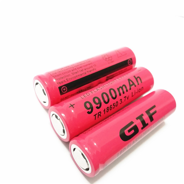 

18650 red GIF 9900mAh 3.7v Flat head battery can be used for USB fan and electronic products such as bright flashlight.