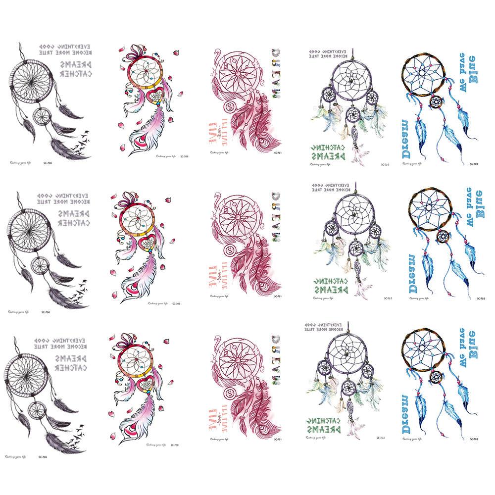 15 Pc Wasserdicht Temporare Tatowierung Aufkleber Diy Traumfanger Temporare Aufkleber Niedliche Tattoo Fur Kinder Frauen Mann Korper Kunst