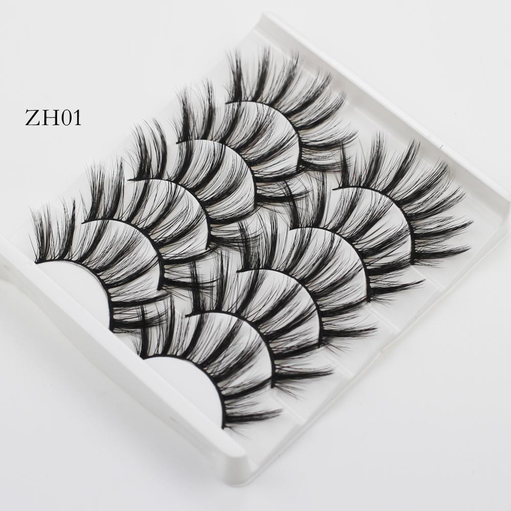 

5 pairs 3D mink lashes false eyelashes natural makeup eyelash extension long cross volume soft fake eye lashes