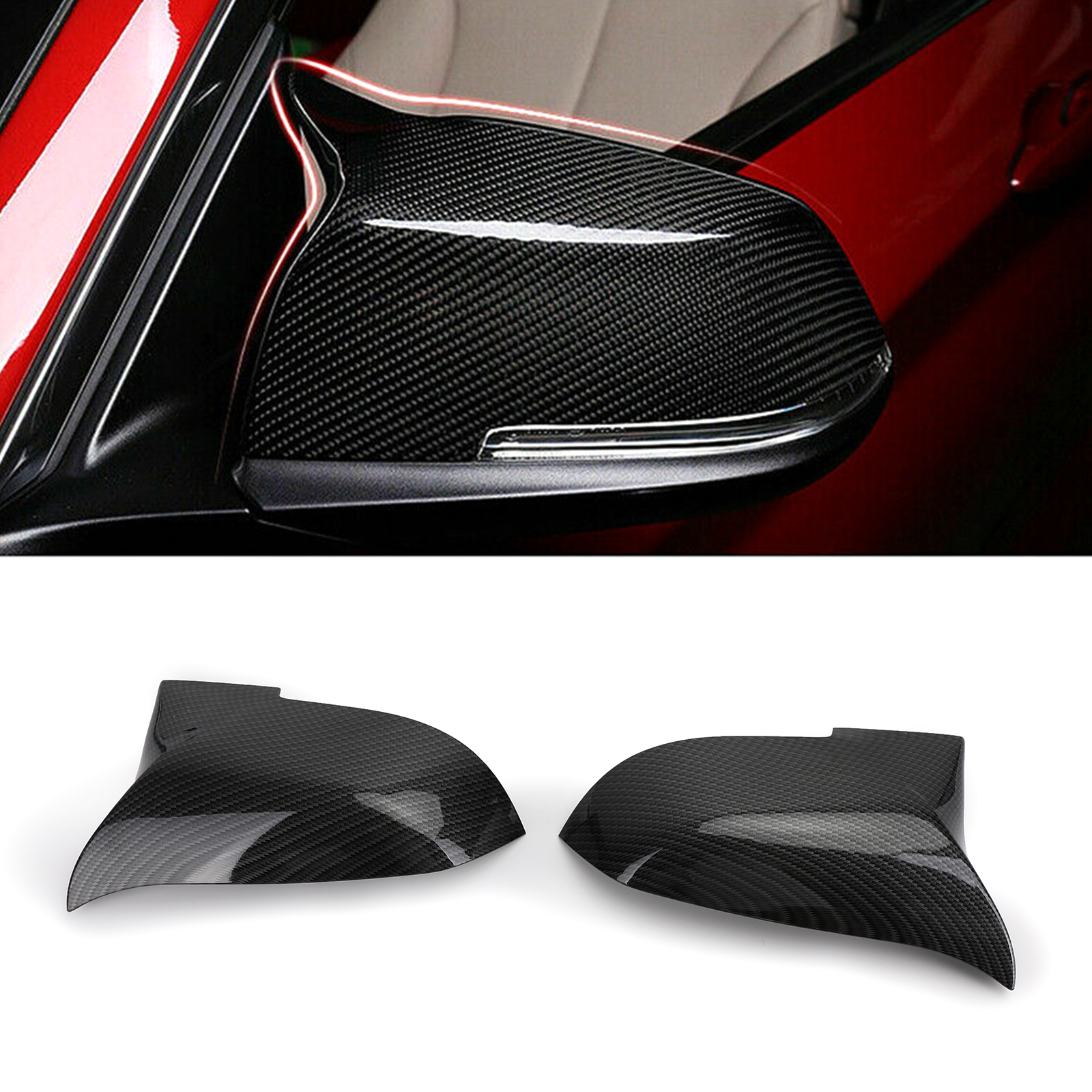 Areyourshop 1PAIR Mirror Caps For BMW F20 F21 F22 M2 F30 F31 F32 F33 F36 X1 E84 Car Accessories Parts