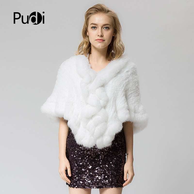 

SRR006 Real Knitted Fur Shawl poncho stole shrug cape robe tippet wrap women's winter warm coat/outwear, Black