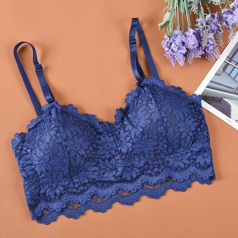 

Women Bras New Arrival Women Push Up Wireless Lace Bra Top Plus Size Bralette Lingerie Full Cup Underwear, Black