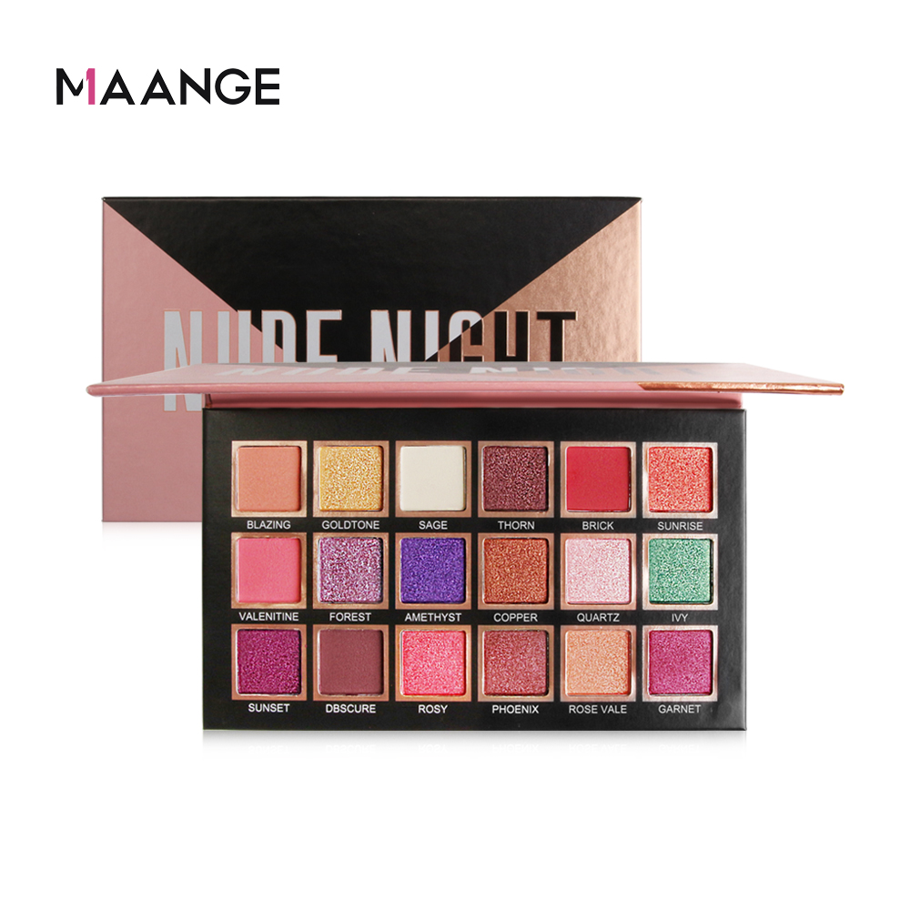 

MAANGE NEW Eye Shadow Palette 18 Color Eyeshadow Shimmer Matte Glitter Waterproof Pigment Palette Cosmetics Makeup Beauty, Army green