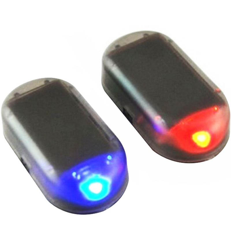 

Strobe Signal Security System Universal Flash Warning LED Light Alarm Lamp Car Solar Power Simulation Fake Anti-theft Caution, As pic