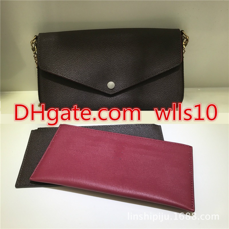 

L240 Newest handbags purses bags Fashion women Shoulder bags High quality Three-piece combination bags b Size 21*11*2 cm 61276 With box, Letter+red