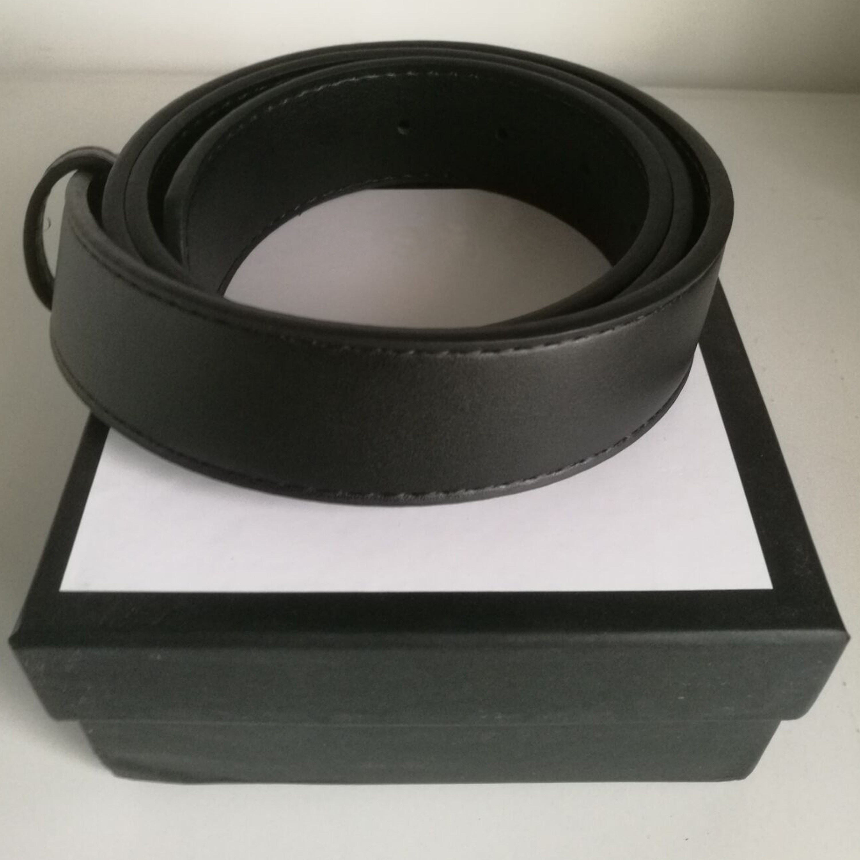 

Fashion designer Belts men high quality cowhide leather Belt metal smooth buckle solid jeans belts for women with box, Brown